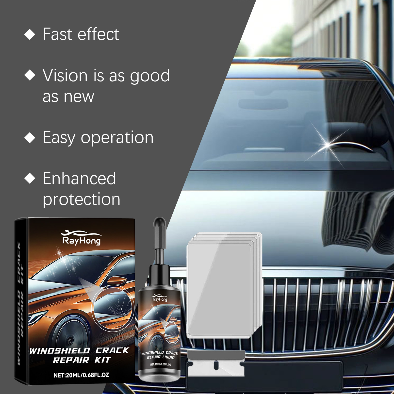 Car Windshield Crack Repair Re - огляд і ціна Liquid Uv Glue Kit