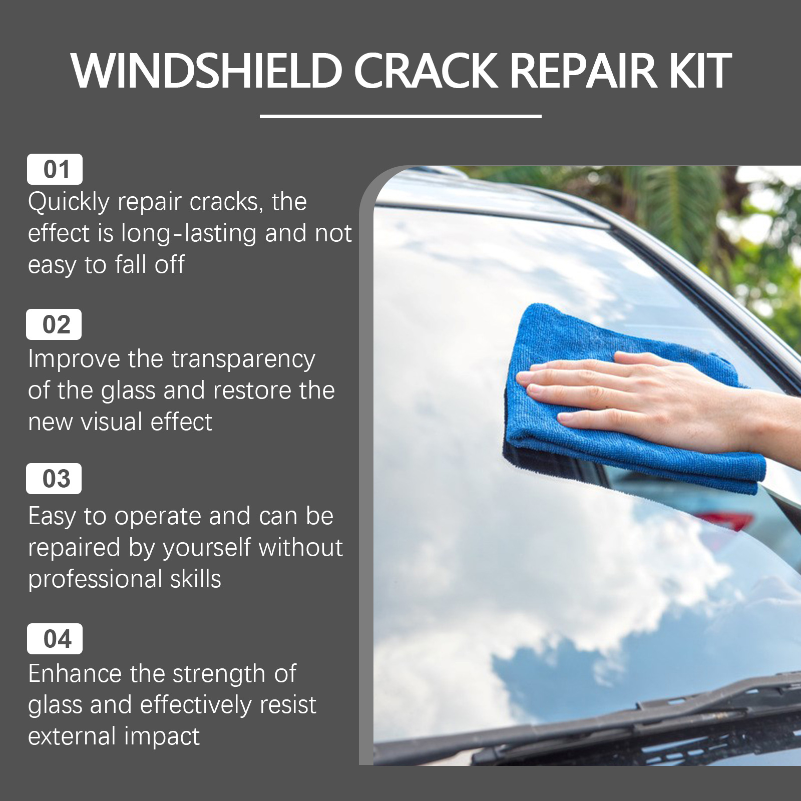Car Windshield Crack Repair Re - огляд і ціна Liquid Uv Glue Kit