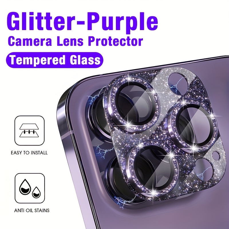 1 Pcs Glitter-Purple Camera Le - огляд і ціна Tempered Glass Screen 9H